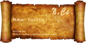Nuber Csilla névjegykártya